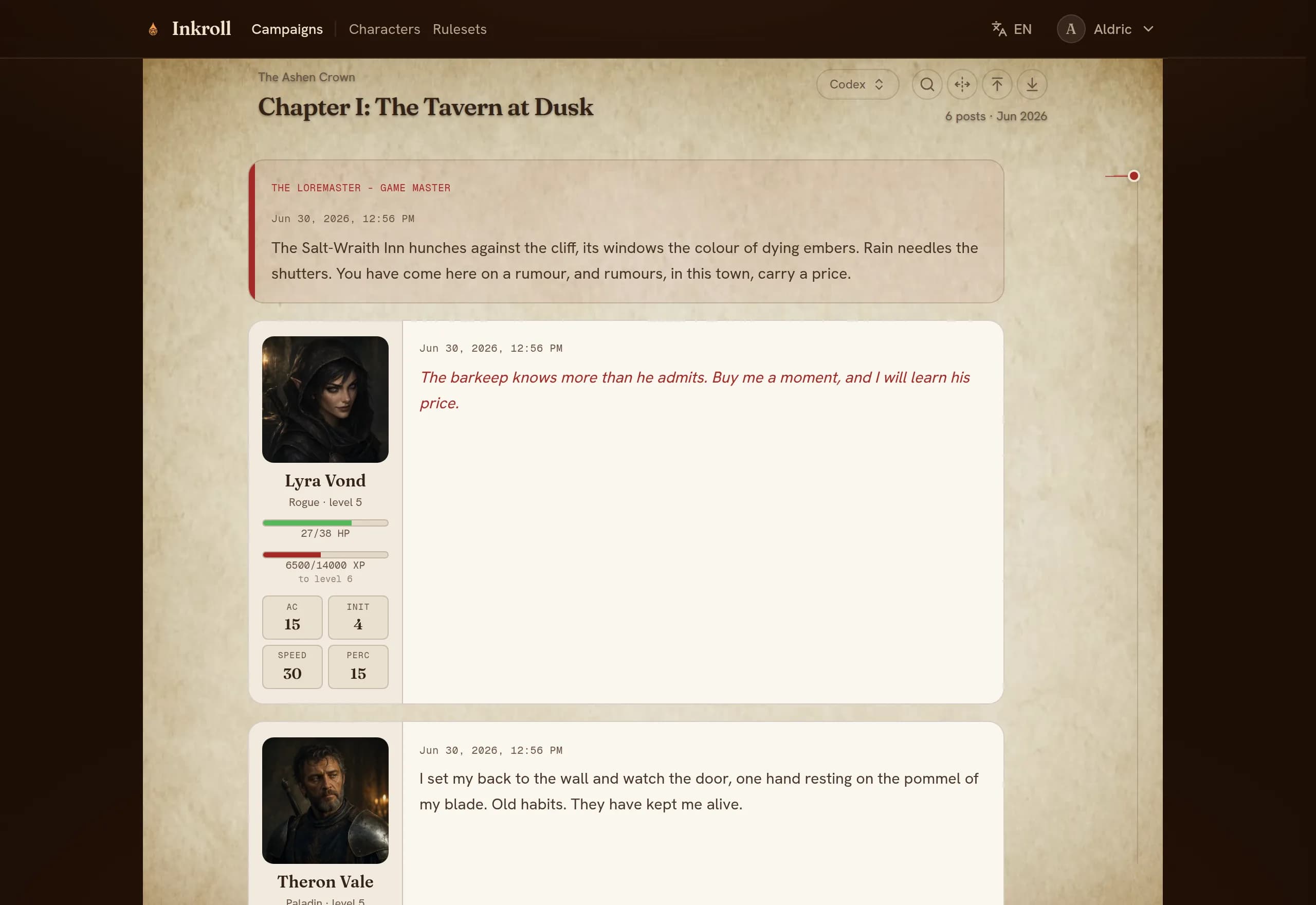 The Parchment campaign style